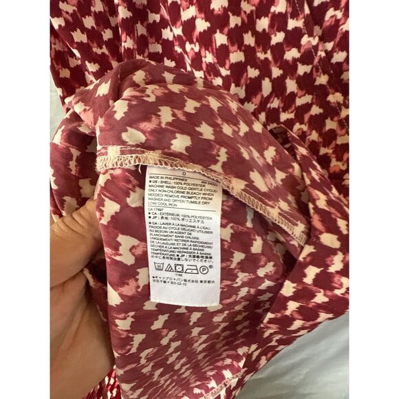 Banana Republic Abstract Print Short Sleeve Dress Red White Size 0 Resortwear - Picture 4 of 8